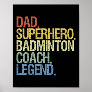 Badminton-Trainer-Vater Poster