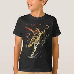 Badminton-Typ Sketch Schläger Sport Federball T-Shirt
