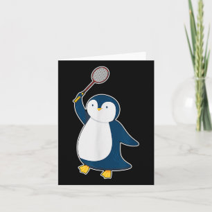 Badminton- und Federballspieler-Pinguin  Karte