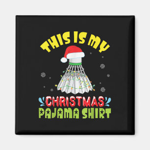Badminton und Santa-Kostüm Schnee Dies ist mein Ch Magnet