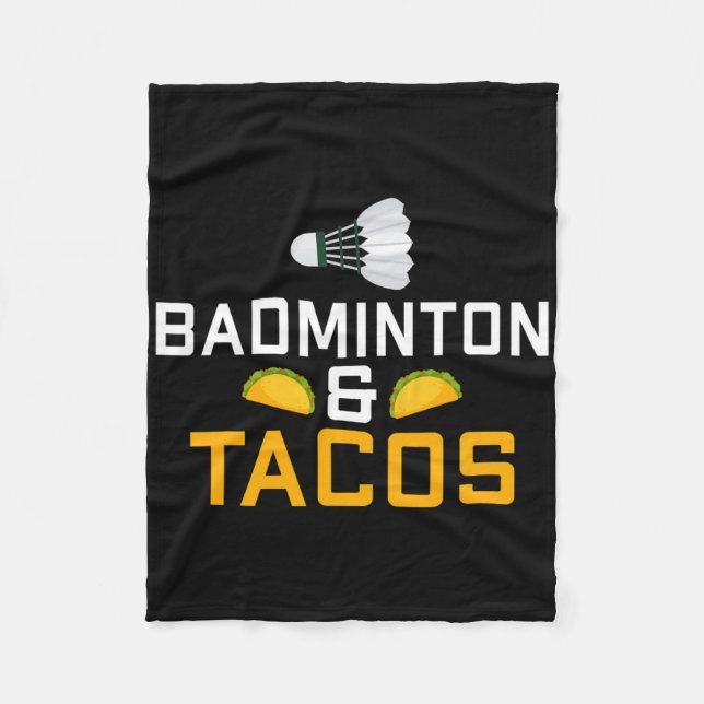 Badminton und Tacos Lover Badminton Fleecedecke (Vorderseite)