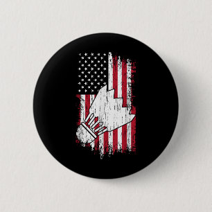 Badminton - US-amerikanische Flagge Badminton T-Sh Button