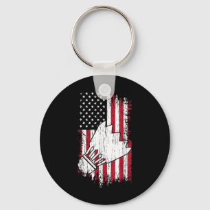 Badminton - USA Amerikanische Flagge Badminton Tee Schlüsselanhänger