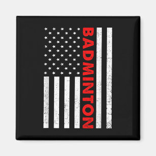 Badminton USA-Flagge Grafik Badminton Spieler Fede Magnet