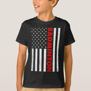 Badminton USA-Flagge Grafik Badminton-Spieler Fede T-Shirt