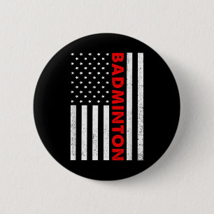 Badminton USA-Flagge Grafik Badminton-Spieler Shut Button