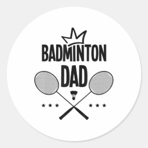 Badminton-Vater Badminton-Spieler Federball Indoor Runder Aufkleber