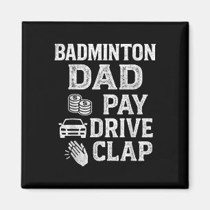 Badminton-Vater-Bezahle-Fahrt-Klatschen-Lustiger-V Magnet