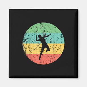 Badminton Vintage Retro Badmintonspieler Magnet