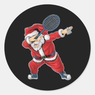 Badminton Weihnachten Dabbing Weihnachtsmann Mit F Runder Aufkleber