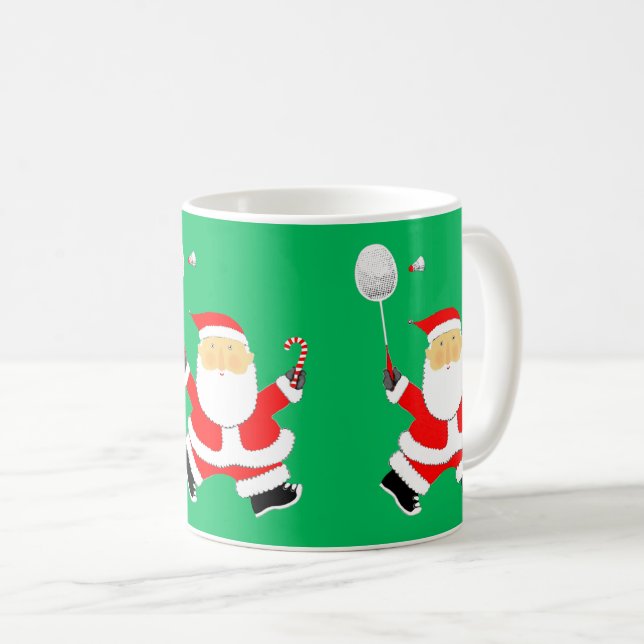 Badminton Weihnachtsgeschenk Kaffeetasse (VorderseiteRechts)