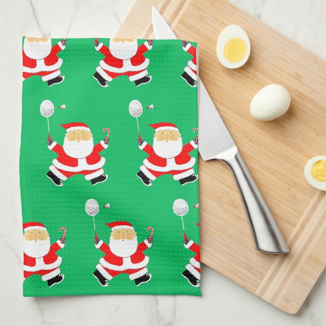 Badminton Weihnachtsküche Handtuch (Viertel Falte)