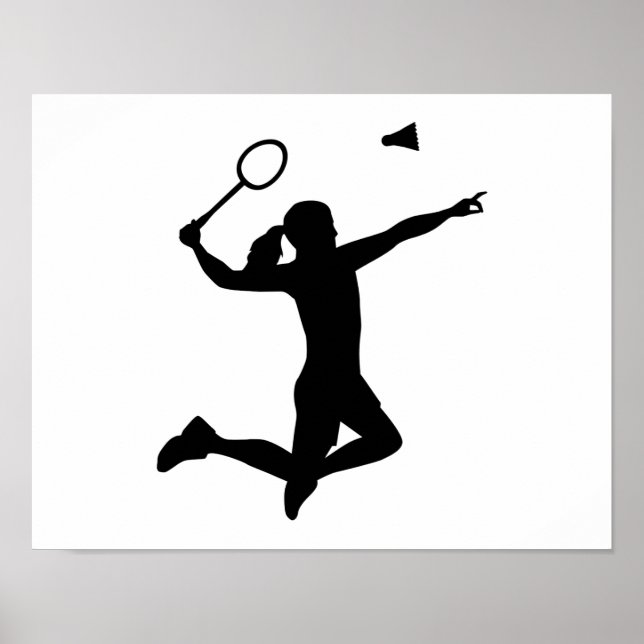 Badminton Woman Girl Poster (Vorne)