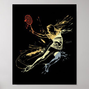 Badminton Woman Grafitti Shuttlespiel für Mädchen Poster
