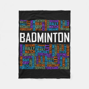 Badminton Words Lover Geschenke Badminton Player G Fleecedecke