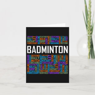 Badminton Words Lover Geschenke Badminton Player G Karte