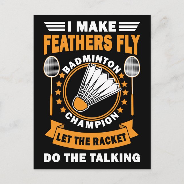 Badminton Zitat Vintages Design Postkarte (Vorderseite)