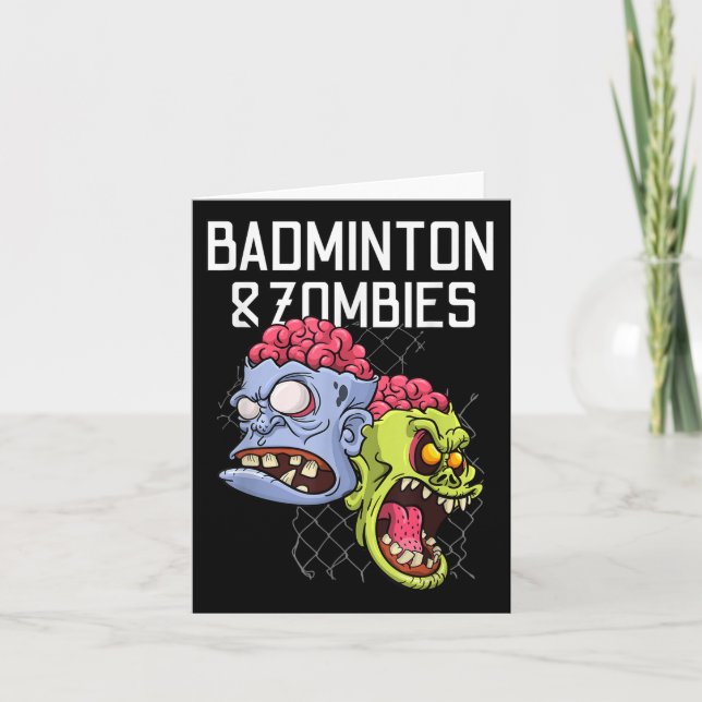 Badminton Zombies Funny Sports Game Racket Shuttle Karte (Vorderseite)