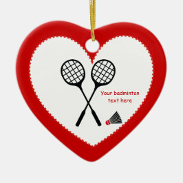 Badmintongeschenke, Schläger und shuttlecock Keramik Ornament