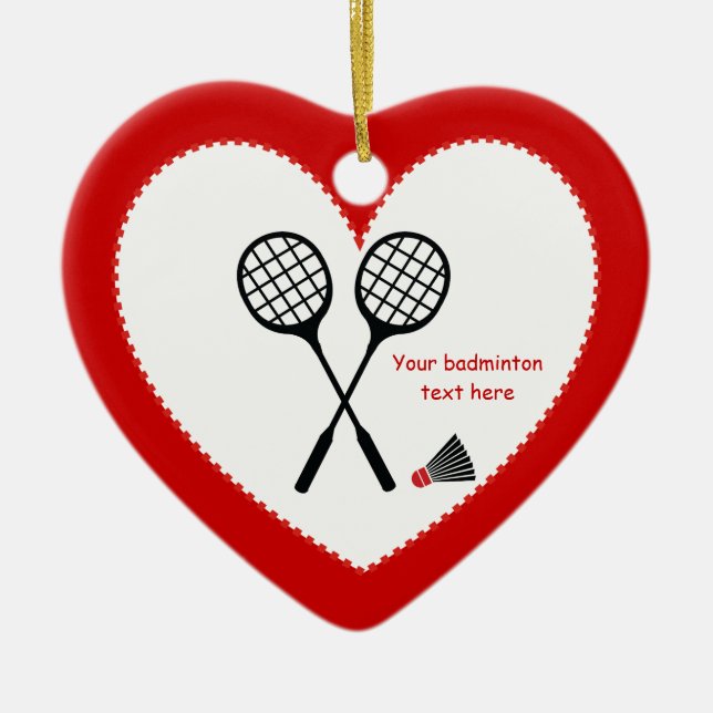Badmintongeschenke, Schläger und shuttlecock Keramik Ornament (Vorne)