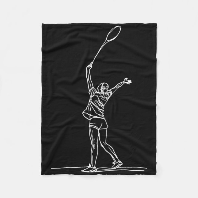 Badmintonist-Sketch Fleecedecke (Vorderseite)