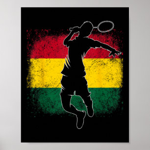 Badmintonspieler ghanaische Flagge Ghana Poster