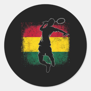 Badmintonspieler ghanaische Flagge Ghana Runder Aufkleber