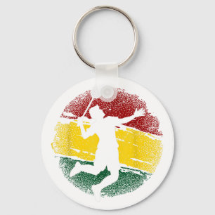Badmintonspieler ghanaische Flagge Ghana Schlüsselanhänger
