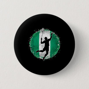 Badmintonspieler Nigeria Nigerianische Flagge Nige Button