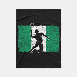 Badmintonspieler Nigeria Nigerianische Flagge Nige Fleecedecke