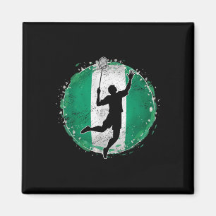 Badmintonspieler Nigeria Nigerianische Flagge Nige Magnet