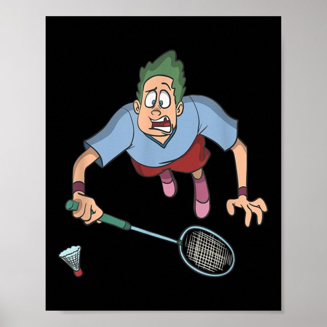 Badmintonspieler springt  poster (Vorne)