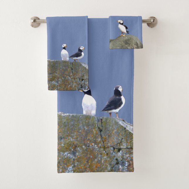 Badtuch-Set mit Puffins Badhandtuch Set (Insitu)