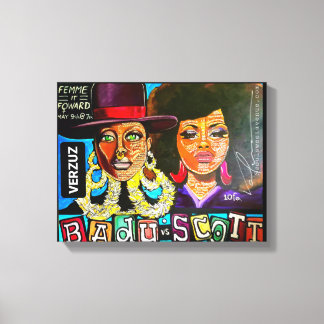 "Badu vs Scott" von Valencia Goodwin Leinwanddruck