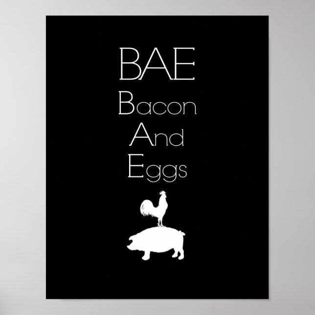 BAE 0 Bacon and Eggs Kitchen Poster (Vorne)