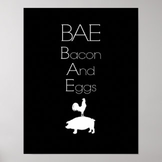 BAE 0 Bacon et oeufs Poster de cuisine