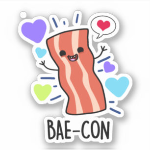 Bae-con Funny Bacon Pun Aufkleber