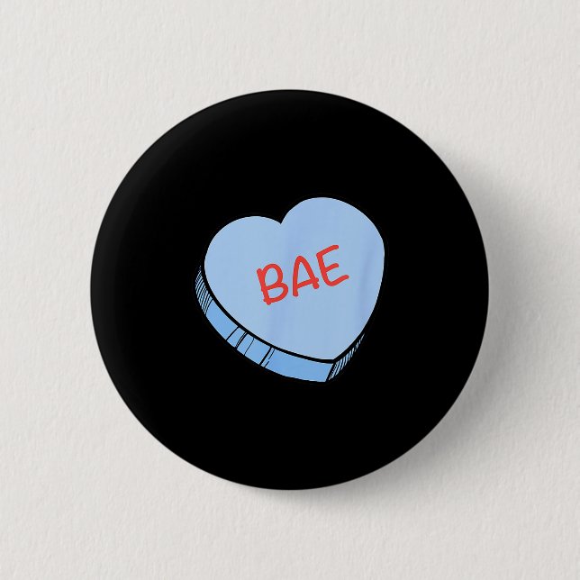 „Bae“ Conversation Hearts Valentinstag  Button (Vorderseite)
