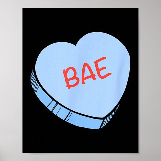 „Bae“-Gesprächsherzen Valentinstag Poster (Vorne)