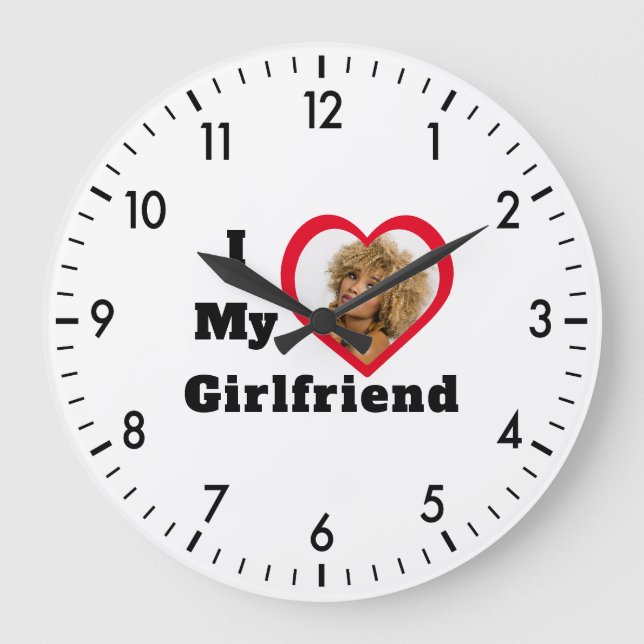 Bae Personalisiertes benutzerdefiniertes Foto I Li Große Wanduhr (Vorderseite)
