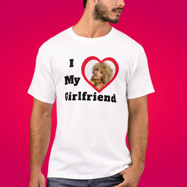 Bae Personalized Custom Photo I Love My Girlfriend T-Shirt (Von Creator hochgeladen)
