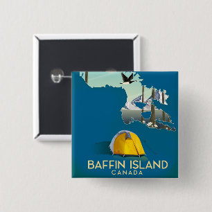 Baffin-Insel-Karte Kanada Reiseplakat Button