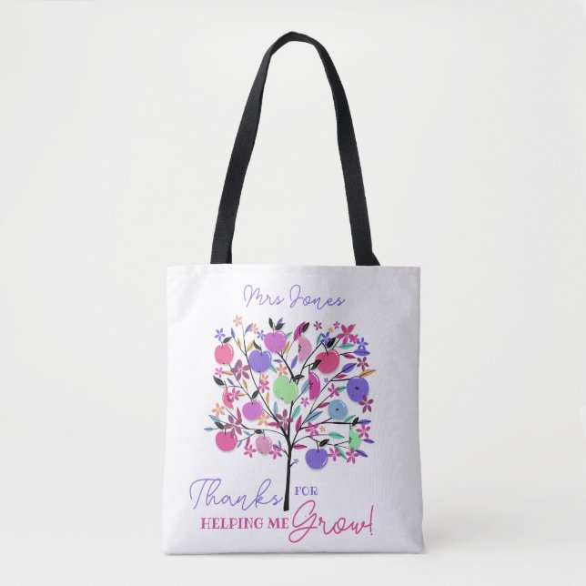 Bag Bright colourful apple tree helping me grow tote b (Devant)
