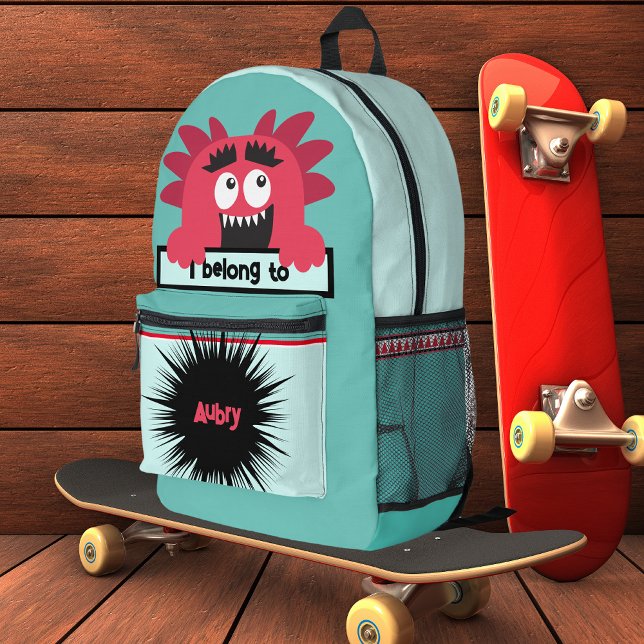 Bag Buddy Happy Red Monster Kid's Name Backpack Bedruckter Rucksack (Von Creator hochgeladen)