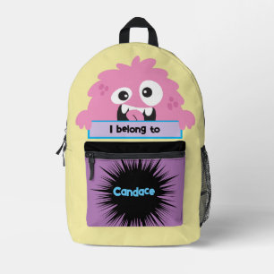 Bag Buddy Niedlich rosa Monster Personalisierter R Bedruckter Rucksack