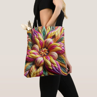 Bag Colorful Faux Basketweave Tote