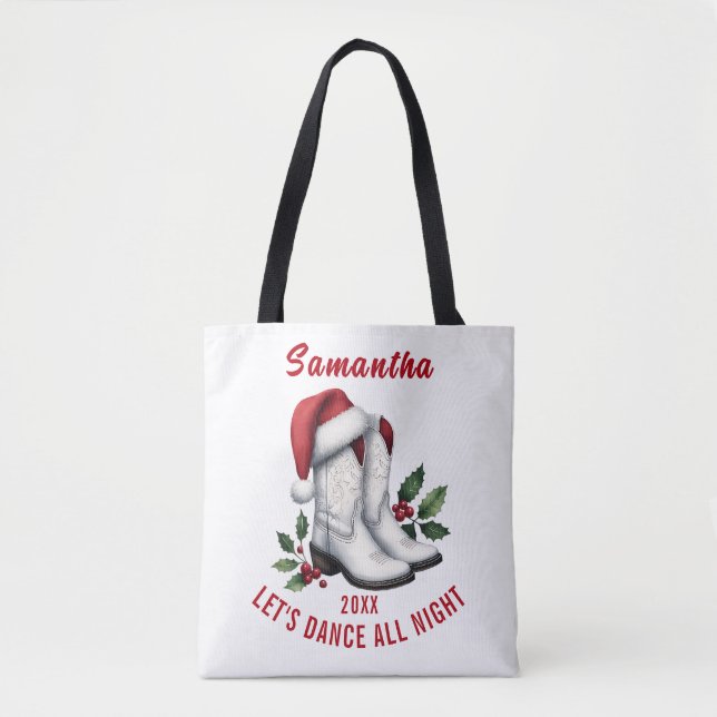 Bag Country Western White Cowboy Boots Tote (Devant)