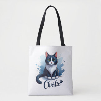 Bag Cute Cat Artwork Tote – Gift for Cat Lovers