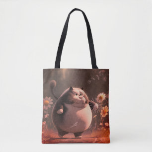 Bag Être félin parmi les fleurs Tote