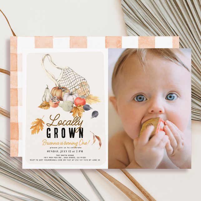 Bag Fall Foto 1. Geburtstag Einladung (Von Creator hochgeladen)